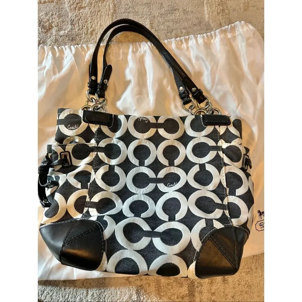Coach OP Signature Shoulder Purse Tote